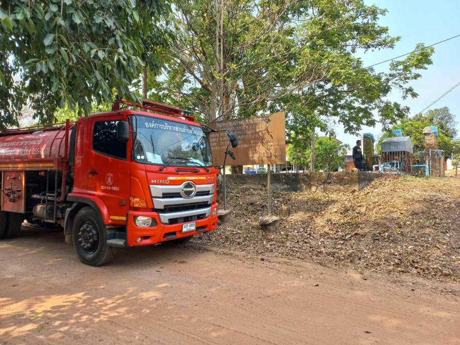 งานป้องกันและบรรเทาสาธารณภัย ให้การสนับสนุนน้ำอุปโภคแก่ประชาชนในพื้นที่ตำบลวังนกแอ่น