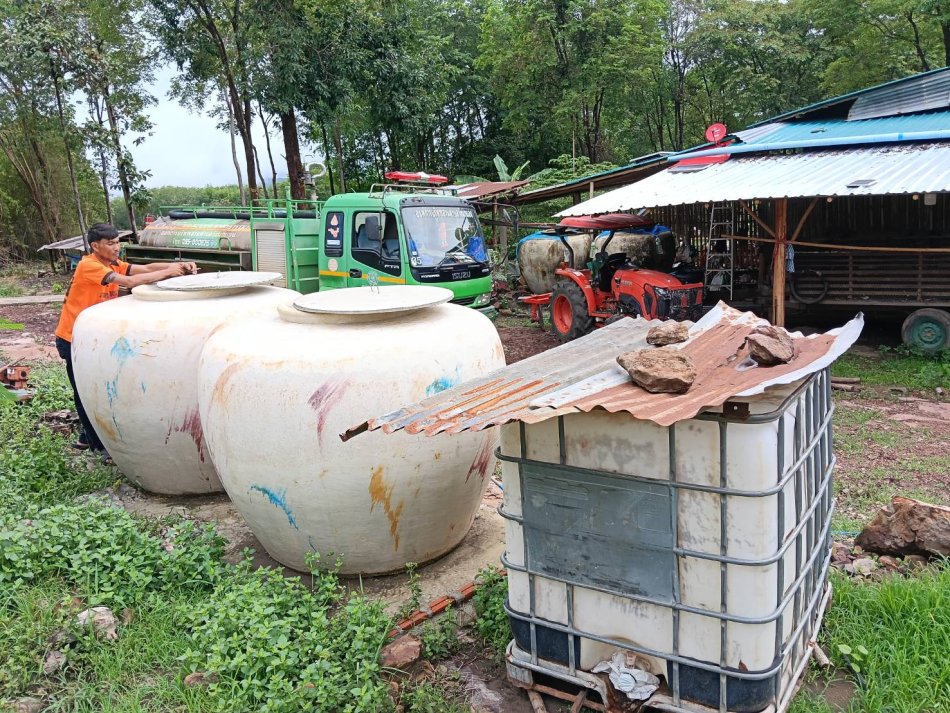 งานป้องกันและบรรเทาสาธารณภัย ให้การสนับสนุนน้ำอุปโภคแก่ประชาชนในพื้นที่ตำบลวังนกแอ่น
