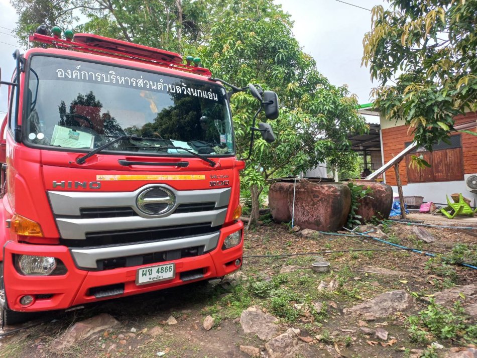 งานป้องกันและบรรเทาสาธารณภัย ให้การสนับสนุนน้ำอุปโภคแก่ประชาชนในพื้นที่ตำบลวังนกแอ่น