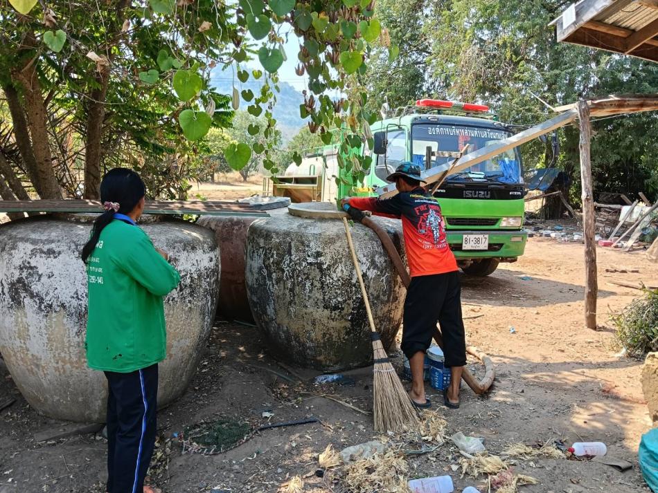 งานป้องกันและบรรเทาสาธารณภัย ให้การสนับสนุนน้ำอุปโภคแก่ประชาชนในพื้นที่ตำบลวังนกแอ่น
