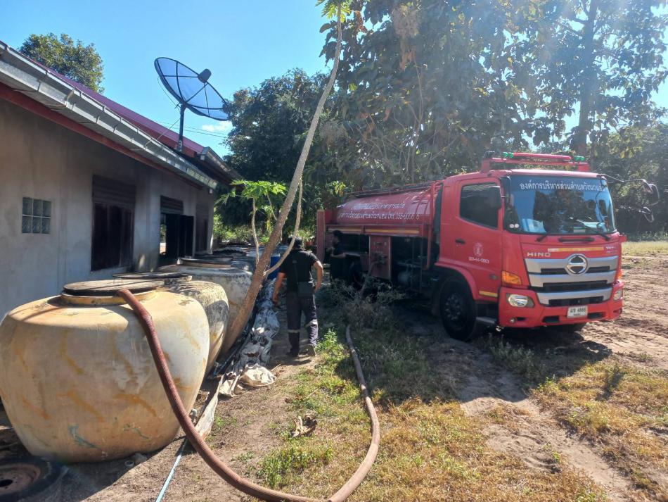 งานป้องกันและบรรเทาสาธารณภัย ให้การสนับสนุนน้ำอุปโภคแก่ประชาชนในพื้นที่ตำบลวังนกแอ่น