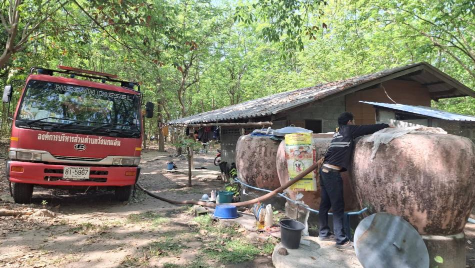 งานป้องกันและบรรเทาสาธารณภัย ให้การสนับสนุนน้ำอุปโภคแก่ประชาชนในพื้นที่ตำบลวังนกแอ่น