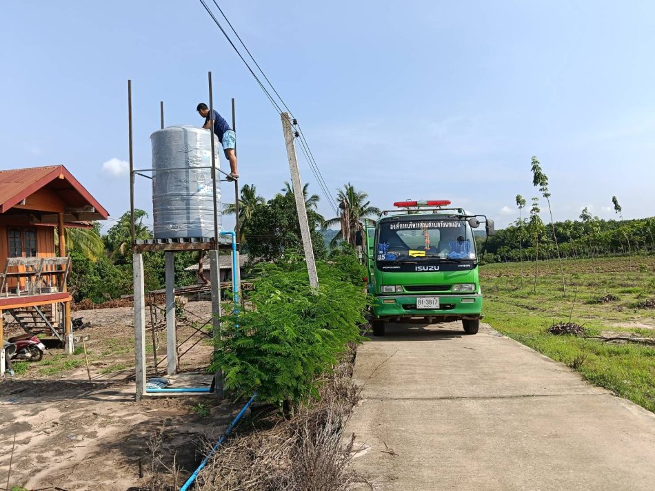งานป้องกันและบรรเทาสาธารณภัย ให้การสนับสนุนน้ำอุปโภคแก่ประชาชนในพื้นที่ตำบลวังนกแอ่น