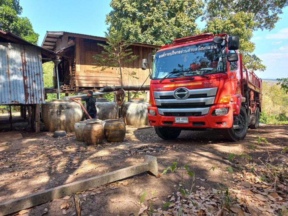 งานป้องกันและบรรเทาสาธารณภัย ให้การสนับสนุนน้ำอุปโภคแก่ประชาชนในพื้นที่ตำบลวังนกแอ่น