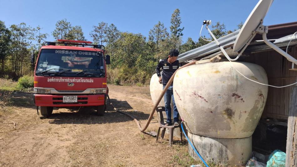 งานป้องกันและบรรเทาสาธารณภัย ให้การสนับสนุนน้ำอุปโภคแก่ประชาชนในพื้นที่ตำบลวังนกแอ่น
