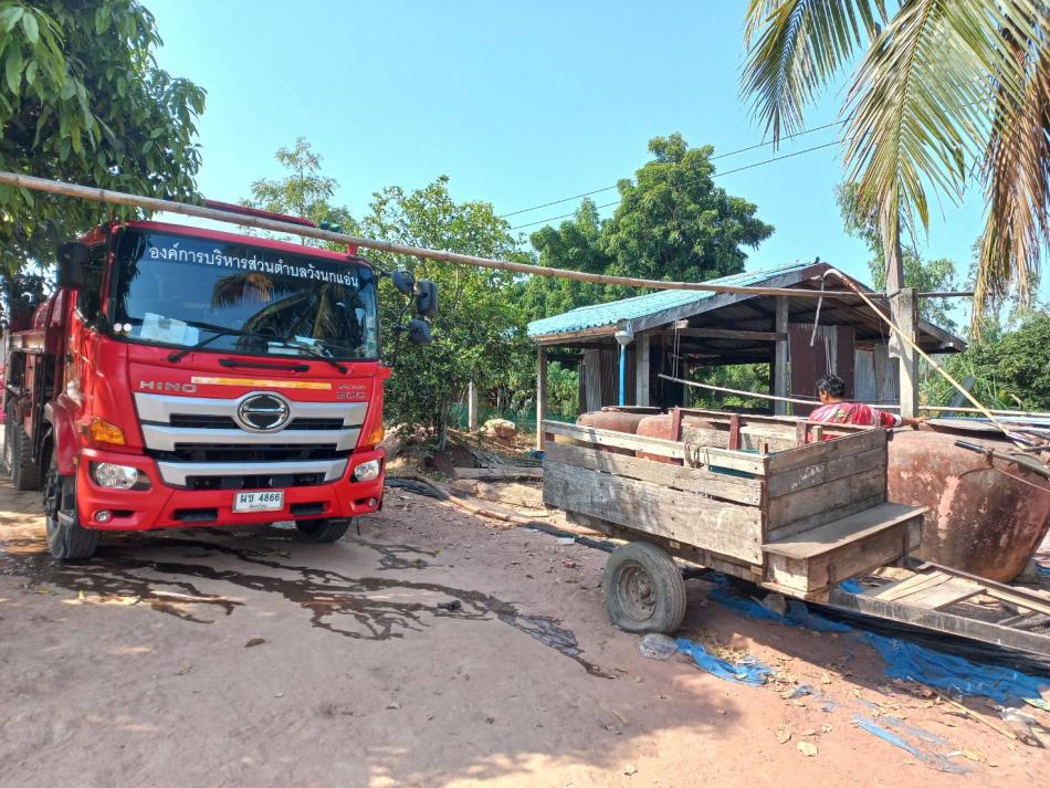 งานป้องกันและบรรเทาสาธารณภัย ให้การสนับสนุนน้ำอุปโภคแก่ประชาชนในพื้นที่ตำบลวังนกแอ่น