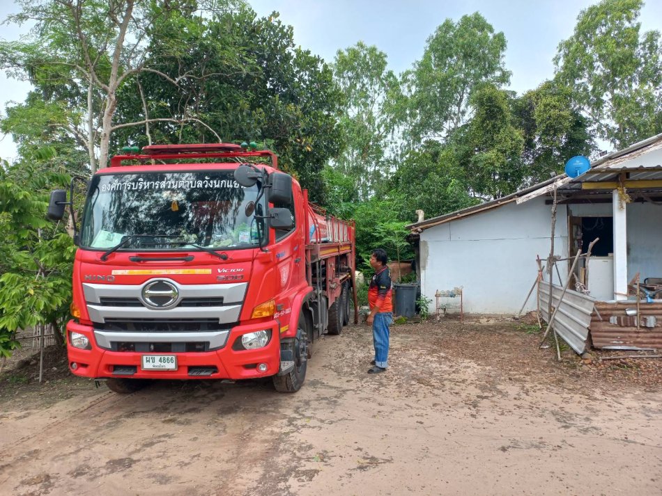 งานป้องกันและบรรเทาสาธารณภัย ให้การสนับสนุนน้ำอุปโภคแก่ประชาชนในพื้นที่ตำบลวังนกแอ่น