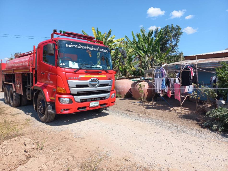 งานป้องกันและบรรเทาสาธารณภัย ให้การสนับสนุนน้ำอุปโภคแก่ประชาชนในพื้นที่ตำบลวังนกแอ่น