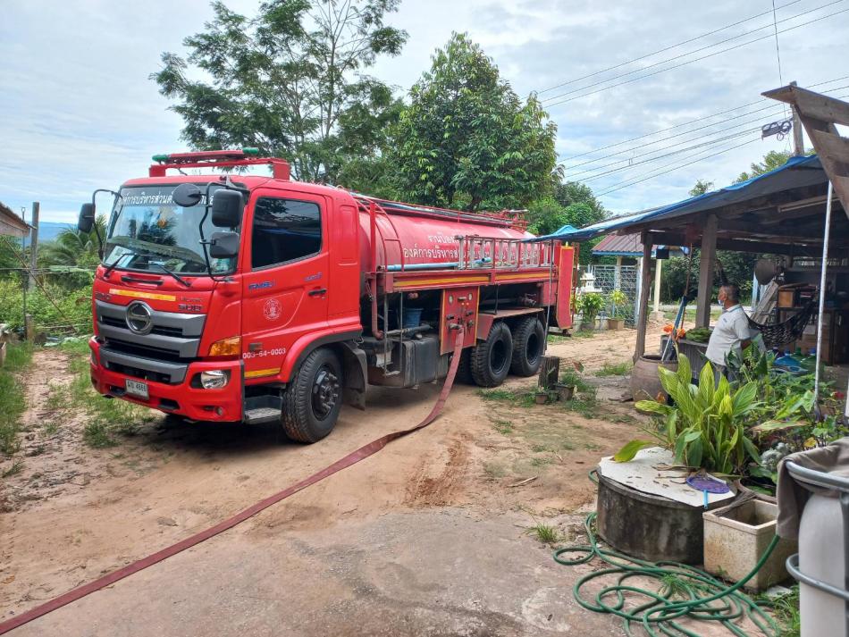 งานป้องกันและบรรเทาสาธารณภัย ให้การสนับสนุนน้ำอุปโภคแก่ประชาชนในพื้นที่ตำบลวังนกแอ่น