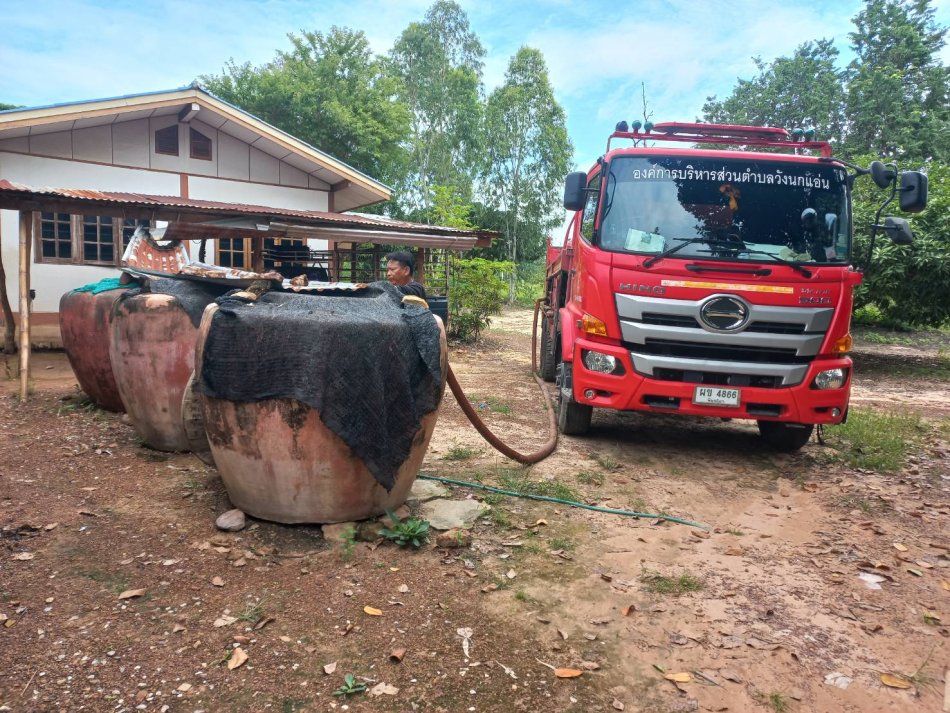 งานป้องกันและบรรเทาสาธารณภัย ให้การสนับสนุนน้ำอุปโภคแก่ประชาชนในพื้นที่ตำบลวังนกแอ่น