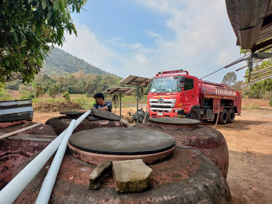 งานป้องกันและบรรเทาสาธารณภัย ให้การสนับสนุนน้ำอุปโภคแก่ประชาชนในพื้นที่ตำบลวังนกแอ่น