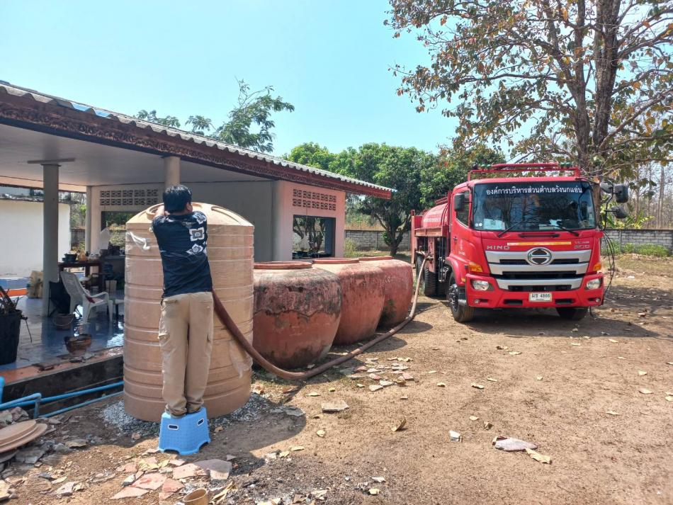 งานป้องกันและบรรเทาสาธารณภัย ให้การสนับสนุนน้ำอุปโภคแก่ประชาชนในพื้นที่ตำบลวังนกแอ่น