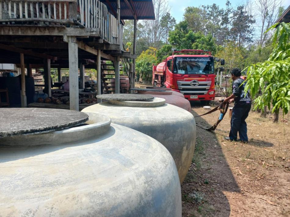 งานป้องกันและบรรเทาสาธารณภัย ให้การสนับสนุนน้ำอุปโภคแก่ประชาชนในพื้นที่ตำบลวังนกแอ่น